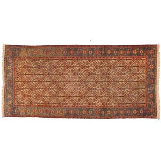 Wool pile genuine hand made antique Persian Malayer gallery Carpet-
