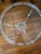 This was from the estate of Doris Duke and is a beautiful clear leaded glass round top with a stylish plexiglass base