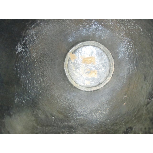 Metal Vintage Chinese Enamel Cylinder Vase For Sale - Image 7 of 8