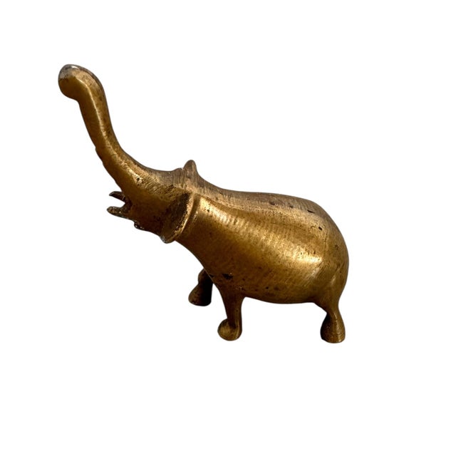 Mid 20th Century A Quintet of Vintage Brass Elephants: Symbols of Enduring Grace For Sale - Image 5 of 13