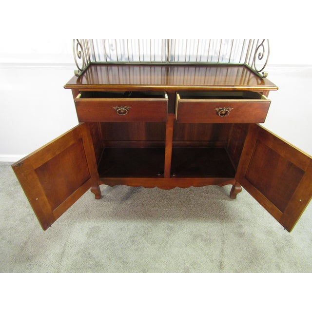 1990s 1990s Hickory Chair Solid Cherry Sideboard With Wrought Iron Top For Sale - Image 5 of 9