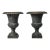 Pair of Small Vintage Cast Iron Urn Planters 12" For Sale