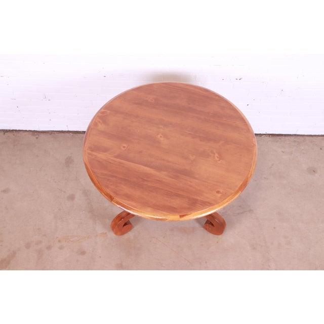 Late 20th Century Baker Furniture French Empire Fruitwood Pedestal Breakfast or Center Table, Newly Refinished For Sale - Image 5 of 11