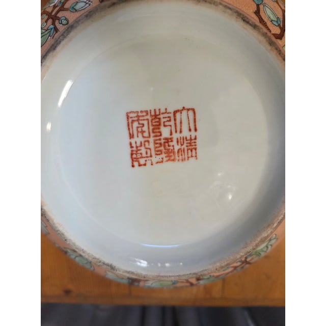 Orange 1960s Large Center Piece Chinese Famille Rose Bowl For Sale - Image 8 of 8