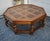 Baker Oak and Burl Coffee Table Vintage Jacobean Style Octagonal For Sale - Image 13 of 13
