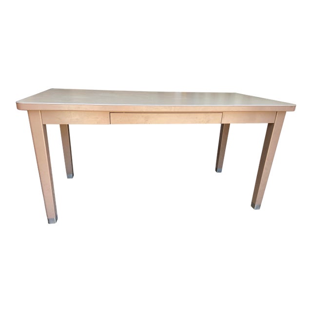 1970s Vintage Mid Century Modern Metal Tanker Desk For Sale