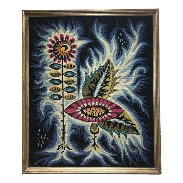 Vintage Night Flower Tapestry, 1970s For Sale