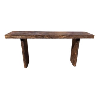 Solid Mango Wood Console Table Modern Organic For Sale