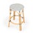 Navy Blue Tobias 24 in. Seat Height Round Rattan Backless Counter Stool, White/Navy Dot / Natural Rattan Frame For Sale - Image 8 of 8