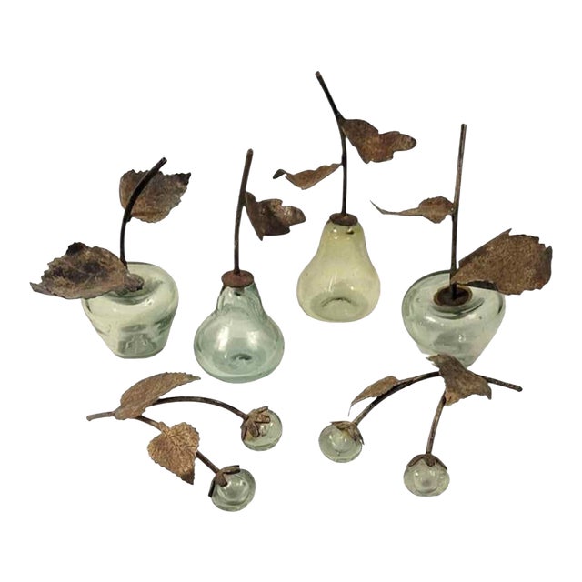 Vintage Italian Hand Blown Fruit Sculptural Objects For Sale