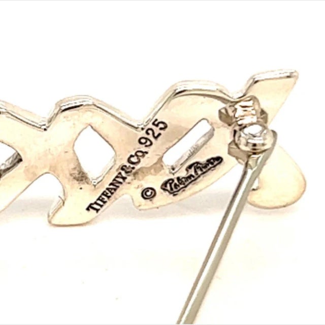 Metal Tiffany & Co Estate XXXOOO Brooch Sterling Silver 1.75" 3.7 Grams For Sale - Image 7 of 11