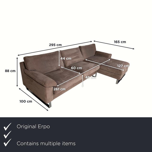 This set, consisting of a corner sofa and matching ottoman from Erpo, proves that a spacious living area can still feel...
