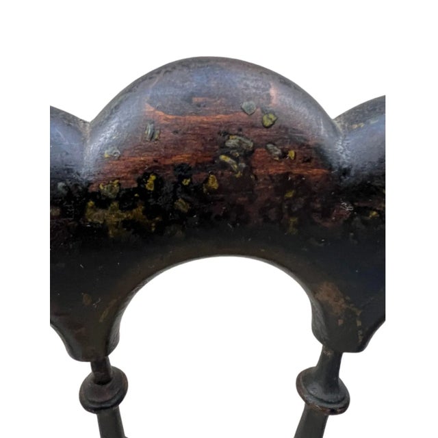 1850s French, Ebonized Wood Chiavari Chairs With Gold Velvet Seats - A Pair For Sale - Image 9 of 12