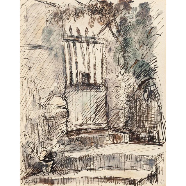 Entry - Original Ink and Watercolor by S. Goldberg - 1952 1952 For Sale - Image 3 of 3