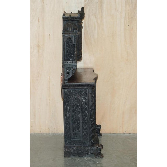 Ornately Hand Carved Burmese Temple Cabinet, 1860s For Sale - Image 15 of 18