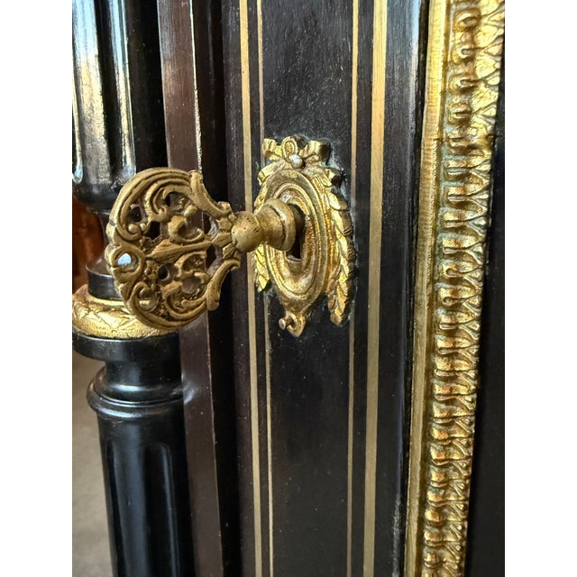 French 19th Century Napoleon III Period Cabinet With Metal Inlays For Sale - Image 11 of 13
