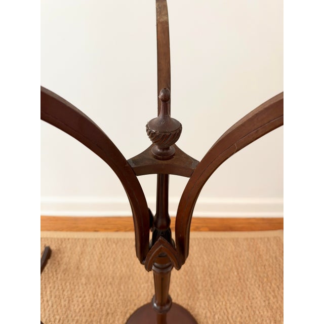 Wood Mid Twentieth Century Solid Wood Regency Style Tall Pedestal Display Plant Stands With Mahogany Finish, Pair For Sale - Image 7 of 11