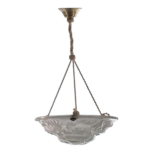 Degue Paris Glass Art Deco Chandelier For Sale