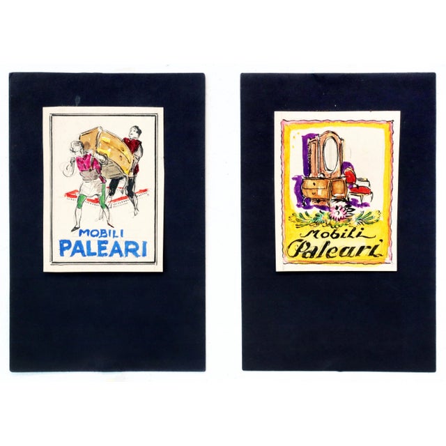 1920s Original Italian Art Deco Maquettes, Mobili Paleari - Mauzan Studio (Set of 2) For Sale - Image 6 of 6