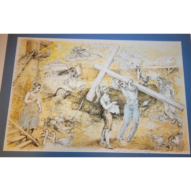 Lucien Philippe MORETTI (1922-2000) The Poacher of God 2, 1975 Original lithograph signed in the margin in pencil on the...