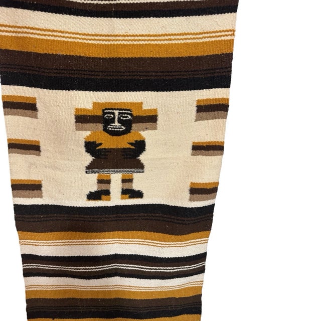 Handwoven Lamb Wool Aztec Tribal Rug Southwestern Navajo Style Decor For Sale In Philadelphia - Image 6 of 7