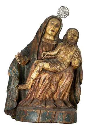 Religious Baroque Style Virgin of Mercy Statue, 18th Century, Wood