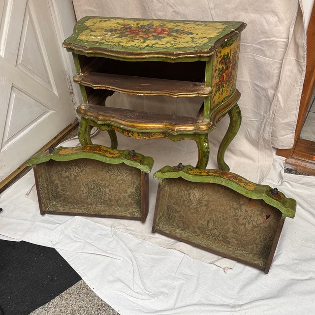 Late 19th Century Venetian Floral Paint Decorated Two Drawer Commode For Sale - Image 11 of 11