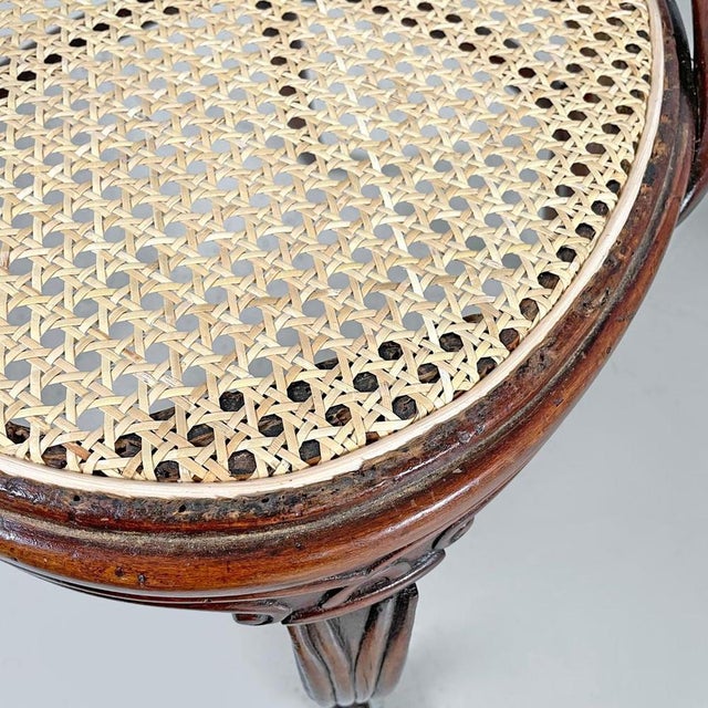 Antique Italian Wood and Vienna Straw Chairs with Curl Details, 1890s, Set of 4 For Sale - Image 17 of 18