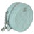Contemporary Teal Ultimate Stitch Lambskin Round Clutch On Chain For Sale - Image 3 of 9