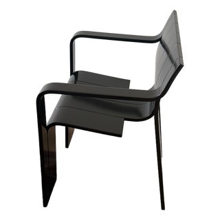 Set of Two ‘Strip’ Dining Chairs With Armrests by Gijs Bakker for Castelijn, Ne For Sale
