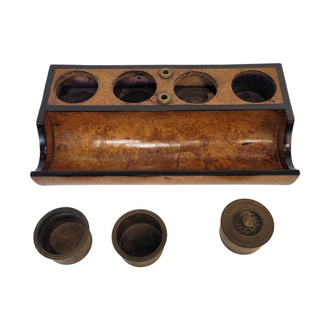 Writing Set / Inkwell, Olive Burl Wood and Gilt Bronze, Empire Style, Early 19th Century - France Type: Writing Set or...