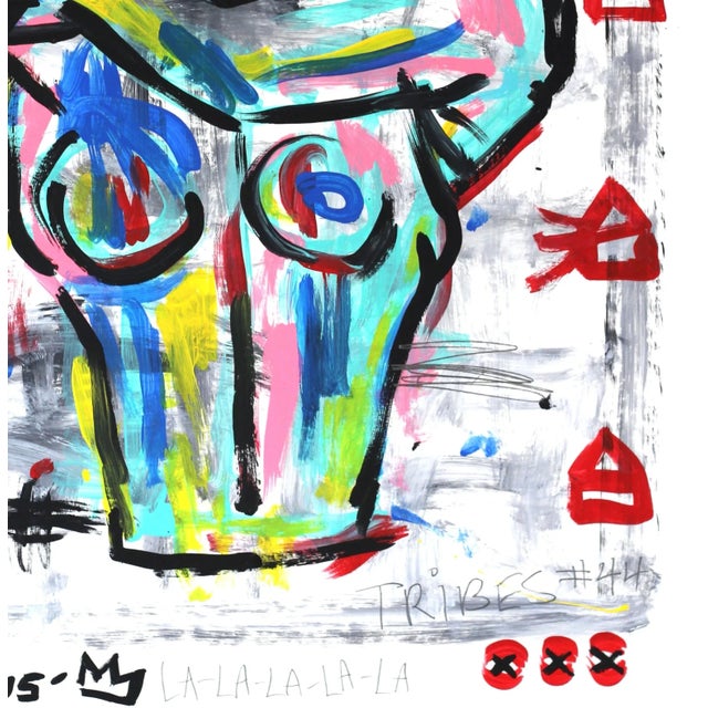 2010s Bright Escape - Original Cubism Artwork Colorful Abstract Figurative Acrylic Painting by Gary John For Sale - Image 5 of 5