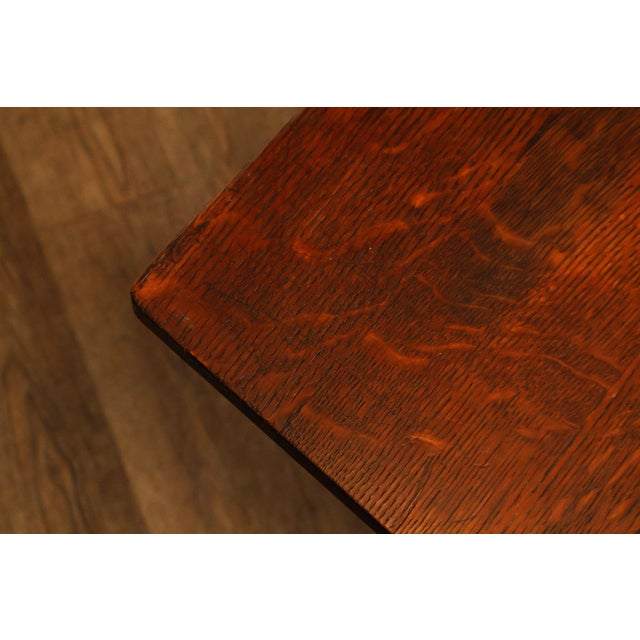L. & J.G. Stickley, Inc. Antique L. & J.G. Stickley Mission Oak Library Table For Sale - Image 4 of 18