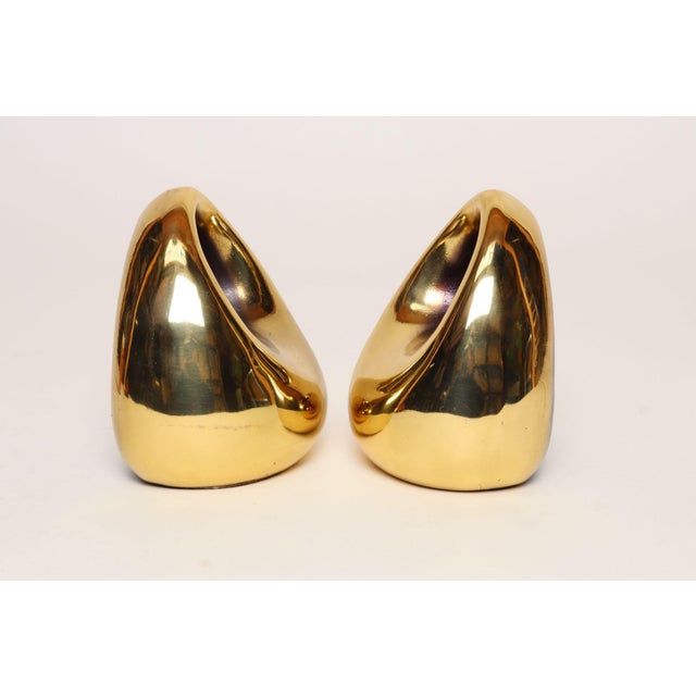 Metal Vintage Brass Finish "Orb" Bookends by Ben Seibel for Jenfred Ware For Sale - Image 7 of 18