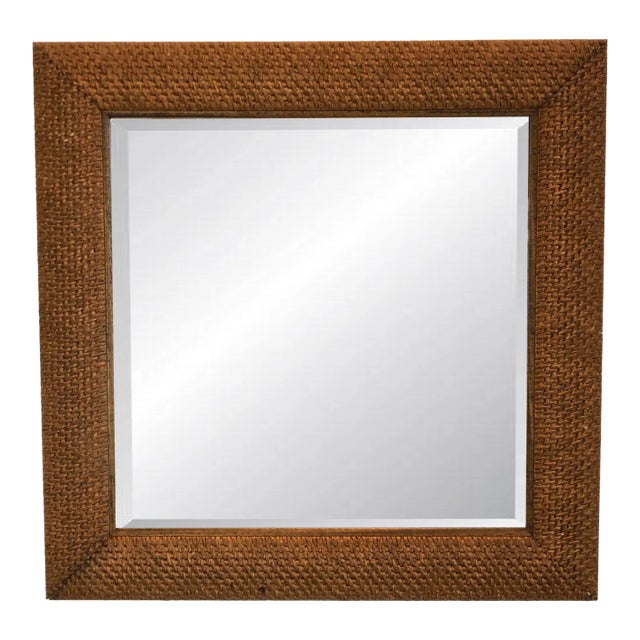 Vintage Textured Wood Mirror For Sale