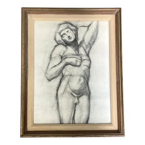 1930’s Original Art Deco Androgynous Nude Study Drawing