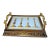 Antique 19th Century French Boulle Wood Brass Original Watercolor Vanity Tray For Sale