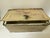 Antique White Mid 20th Century Primitive American Metal Bread Box With Original Green Under-Patina For Sale - Image 8 of 12