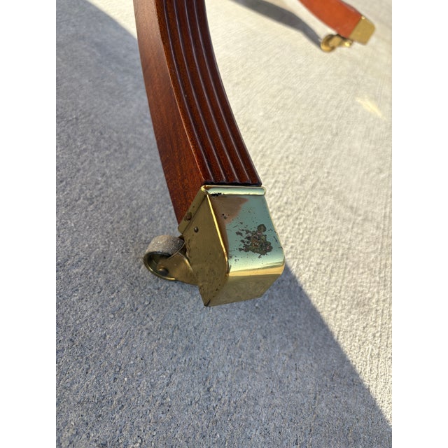 1990s Baker Furniture Historic Charleston Double Pedestal Banded Mahogany Dining Table For Sale - Image 12 of 12