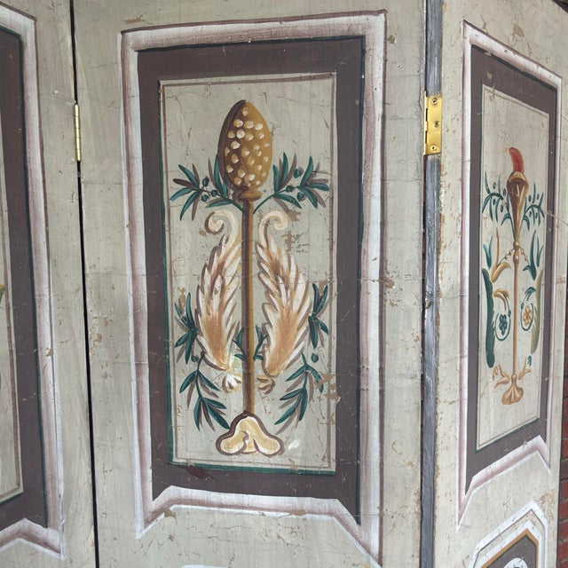 Beige Mid 20th Century Continental Trompe L’Oeil Louis XVI Screen / Room Divider For Sale - Image 8 of 12