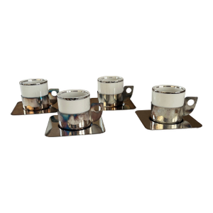 Mid 20th Century Modern Wolff Demitasse Cup and Saucer Set - Set of 4