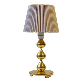 24 Carat Gold Plated Teardrop Table Lamp by Hugo Asmussen, Denmark, 1970s For Sale