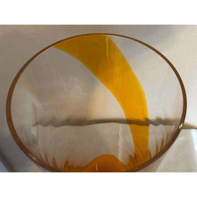 Barovier & Toso Orange Murano Glass Vase For Sale - Image 11 of 11