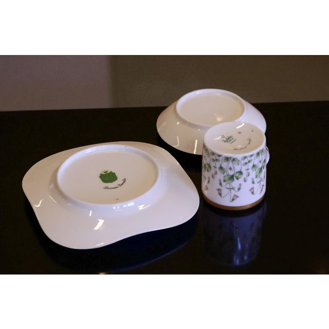 Hackefors Espresso Cup with Saucer and Plate with Linnea Floral Decoration, 1960s, Set of 3 For Sale - Image 6 of 9