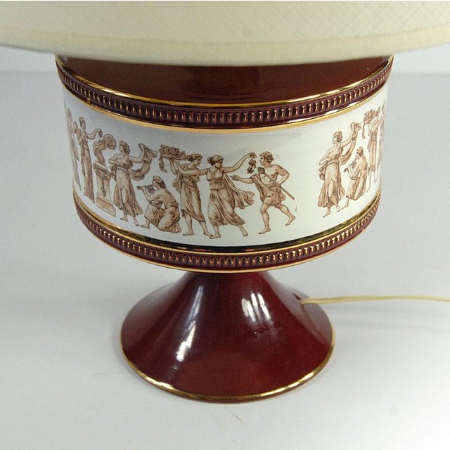 Italian Ceramic Fiorentine Table Lamp, 1960s For Sale - Image 4 of 8