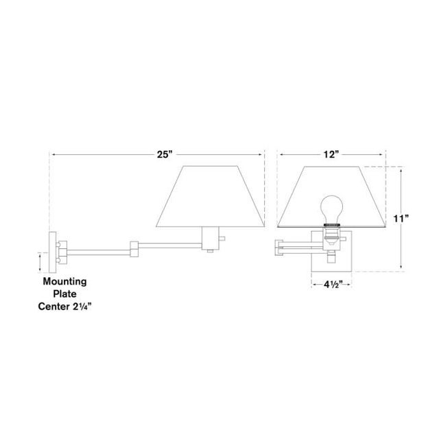 Transitional Visual Comfort Signature Classic Swing Arm Wall Lamp in White with Linen Shade For Sale - Image 3 of 3