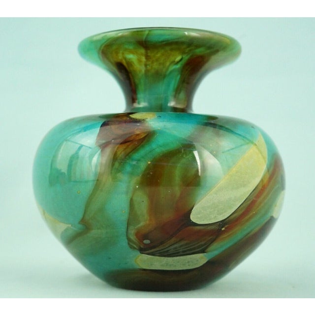 Green Vintage Submerged Blown Glass Vase from Mdina, 1970s For Sale - Image 8 of 18