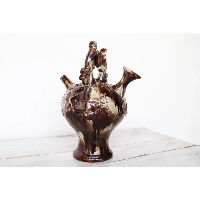 19th Century Antique Portuguese Palissy Ware Majolica Water Jug For Sale - Image 5 of 13