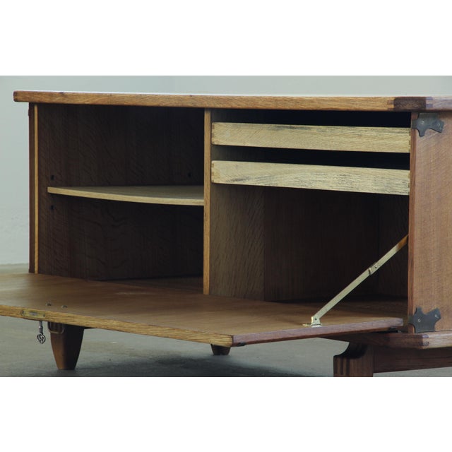 Mid-Century Modern Danish Brutalist Oak Chest by Henning Kjærnulf, 1960s For Sale - Image 3 of 18