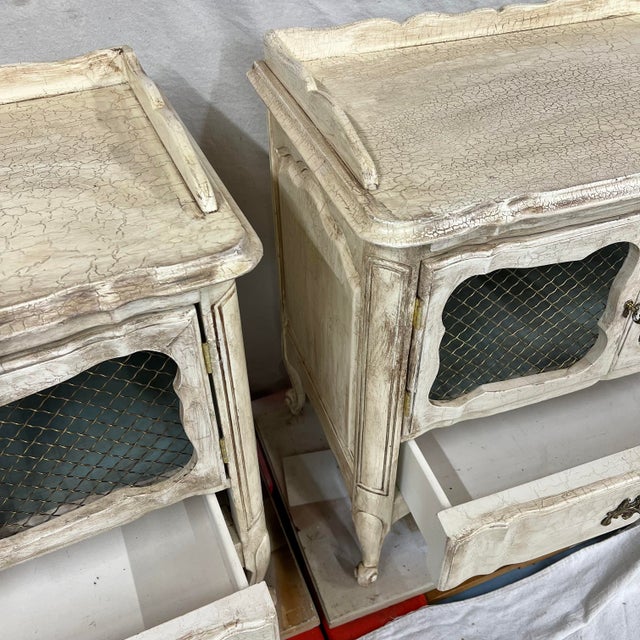 Mid Century Hand Painted French Provincial Nightstands a Pair Chairish